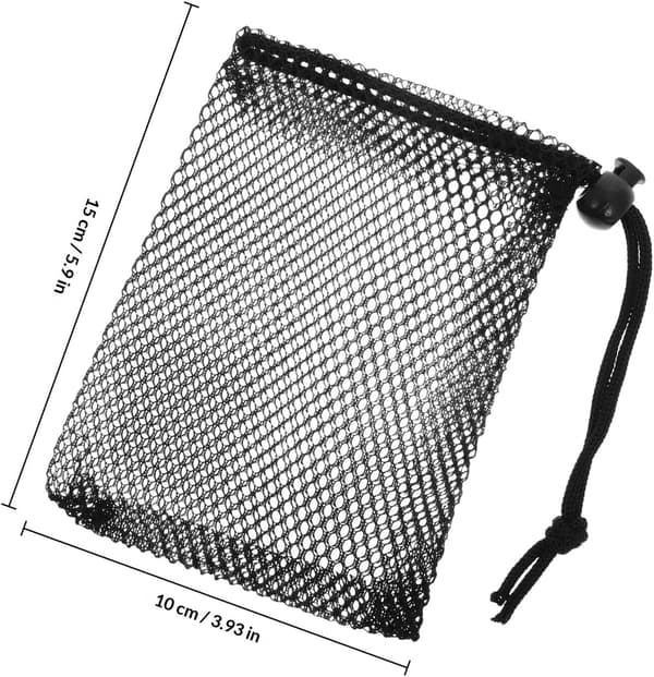 10 stk. sorte netposer med snøre 10x15 cm Multifunktionelle åndbare opbevaringsposer i polyester