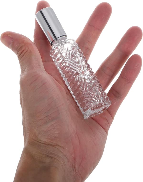 4st 12ml Mini Sprayflaskor i Glas Bärbara Resefina Dimma Påfyllningsbara Aromaterapi Eterisk Olja Parfymprov, Guld, Svart och Roséguld