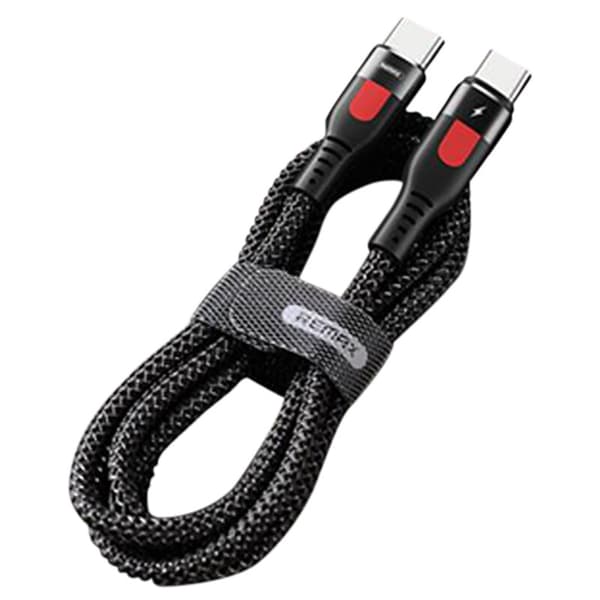 RC-151Cc 1 meter PD för typ C till typ C datasynkroniseringskabel - C PD laddningsladdare typ C till typ C adapter - svart