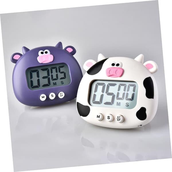 1 st Vit ABS Timer Alarmklocka Elektrisk Matlagningstimer Rolig Ko Flera Digitala Ugn Enkel Apparat