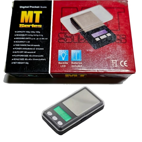 Digital mini scale 0.01g - 200g incl. battery 8 different units multi-colored