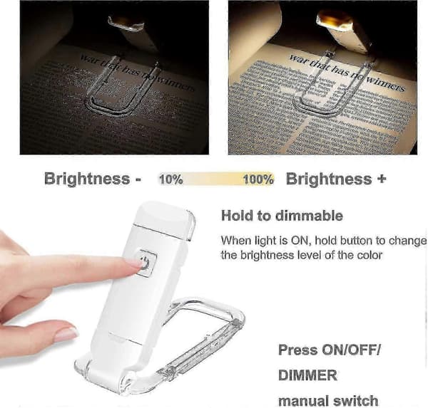 USB Leselys Oppladbar LED Leselampe Med Leselys For Lesing I Sengen - B