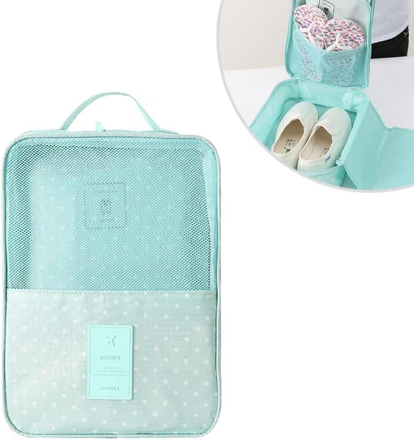 Polyester Organizer Reise Skolagringsveske, Tolags for Sko