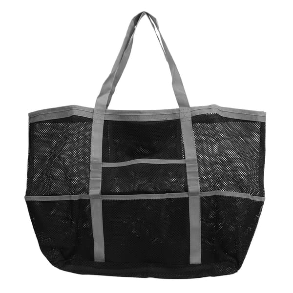 Sammenleggbar nylon skulderveske for strand, multifunksjonell reiseveske for camping, grå