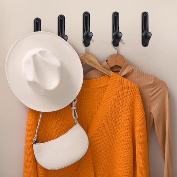 5 st minimalistiska väggmonterade tunga zinklegeringsklädkrokar -