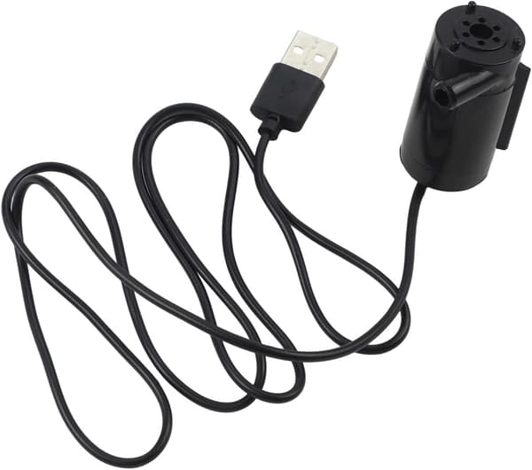 2-pack USB-pump, tyst fontän, akvarium, dränkbar vattenpump 5V 1,2-1,6L/min låg för trädgård (1 st)