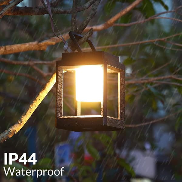 Solar Powered Rechargeable LED Table Lamp, Outdoor Solar Lantern, 3 Brightness Levels, Touch Control, Waterproof Bedside Lamp