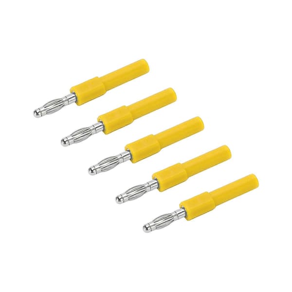 5 stk 4 mm bananstikadapter Stærk forbindelse God ledningsevne 4 mm til 2 mm konvertering Bananstik Gul