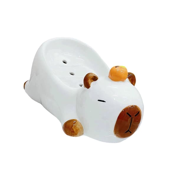 Cartoon Capybara Soap Storage Rack With Drain For Quick Drainage Keep Soap Dry Soap Dish Creative Soap Dish White White White