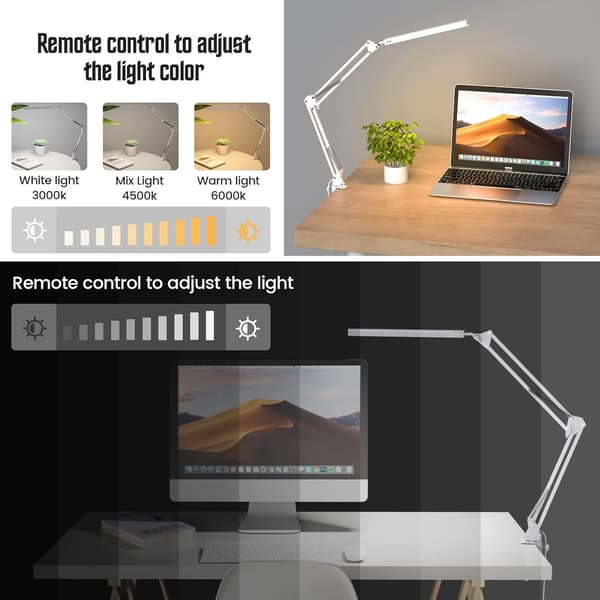 LED Skrivebordslampe - Clip-on LED Skrivebordslampe - Øyebeskyttelse - 3 Lysmoduser, 10 Lysstyrker