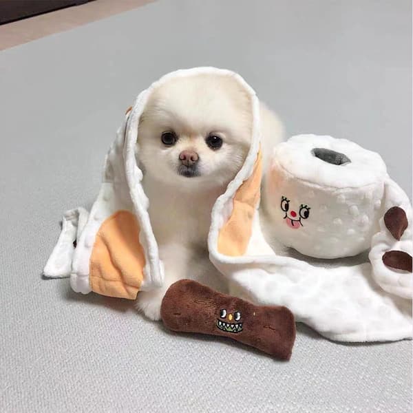 Kæledyrslegetøj Papirrulle Sæt Sød Hund Plys Snusemåtte Hund Lydende Legetøj