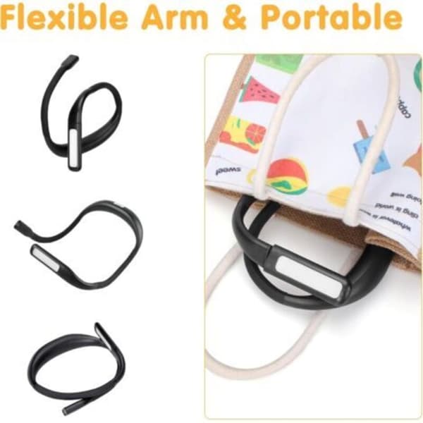 Nakkeleselys, fleksibel USB-oppladbar LED-boklampe for lesing i sengen