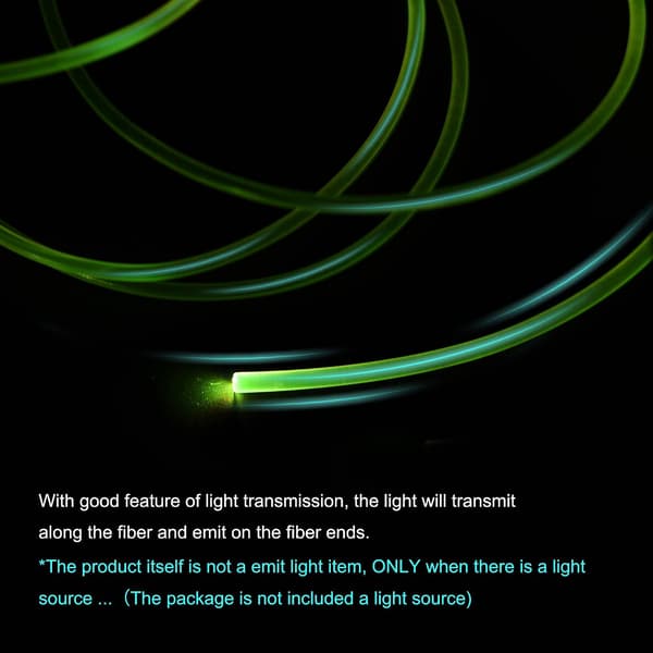 PMMA Side Glow Fiberoptisk Kabel 4mm 1M til LED Lysleder i Hjem, Hotel 4.0mm x 1m