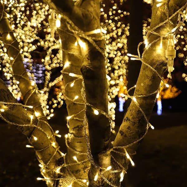 200 LED-lys, varmhvit, dekorativ julebelysning for