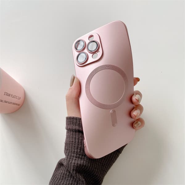 Magnetisk sugning egnet til Apple 15 telefoncover, pink flydende mig