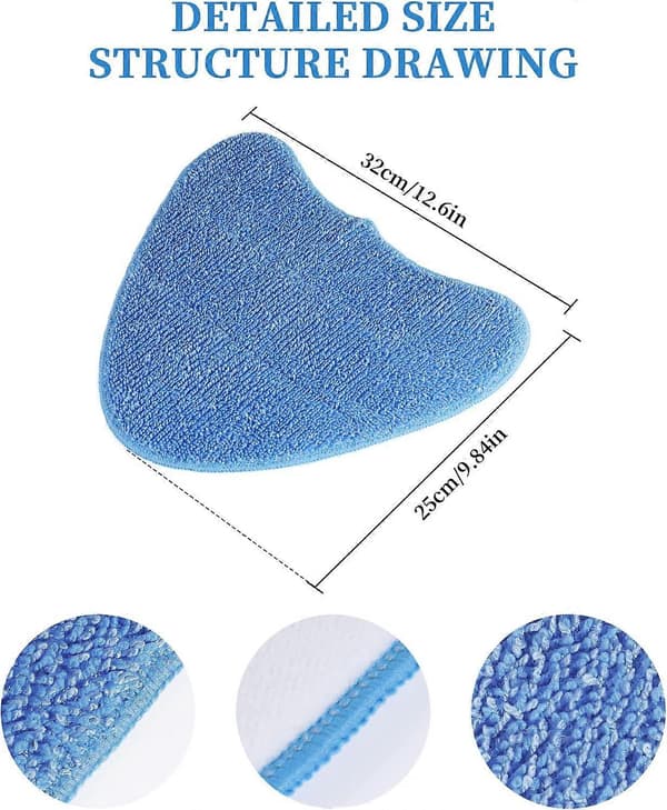Dampmopp 8 Deler Mikrofiberklut Mikrofiber Damprengjøringsputer Vaskbare Mopp Erstatningsdeler-Ribn