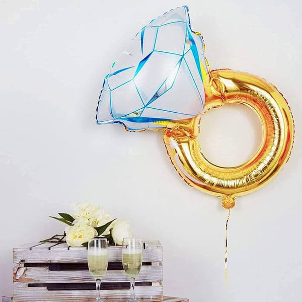 2 st guldbröllopsringballonger – Jätteballonger i form av ringar