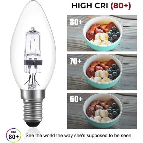 42W E14 C35 Dimbar Halogenlampe AC 220-240V Varmhvit 2700K E14 Klar Halogen Kronelyslampe (10 stk)