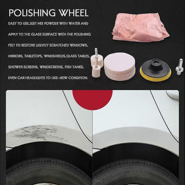 Reparationssæt til ridser til glaspolering - 8 stk. 120g