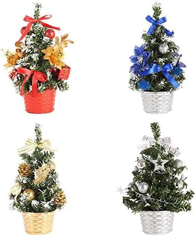 3 stk. kunstige miniaturejuletræer til juledekoration