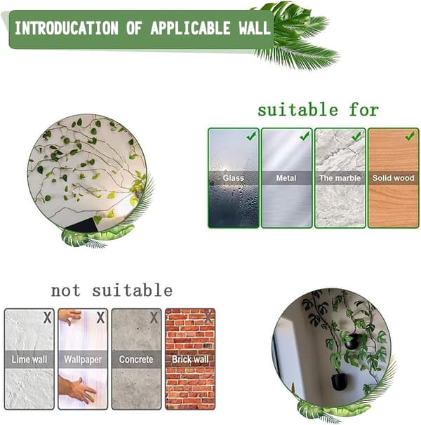 Plant Clips, 100 Pieces, Self-Adhesive, Reusable, for Climbing Walls, Green