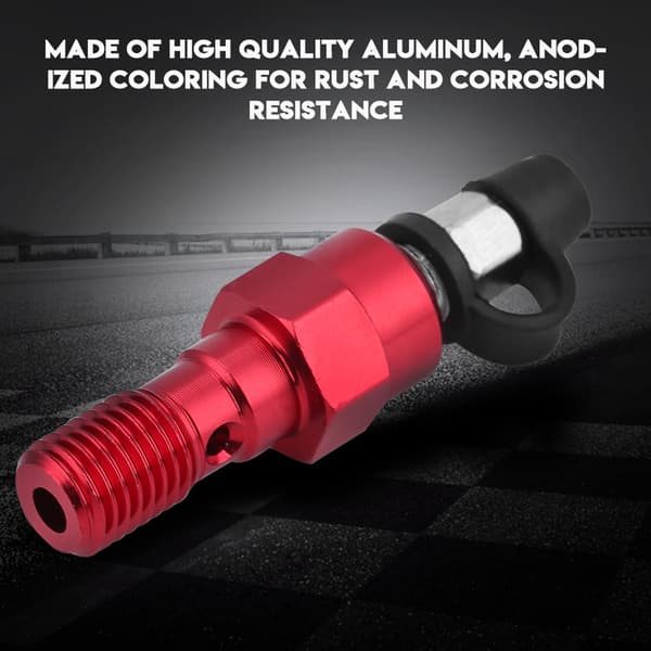 M10x1.0mm Motorcycle Brake Master Cylinder Caliper Bleed Screw Nipple Banjo Bolt Dust Cap Red