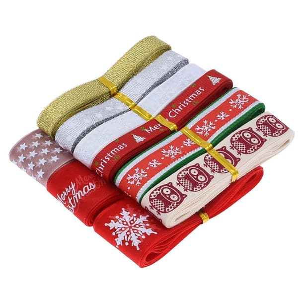 Julebånd, julepynt 9 stilarter 18 yards satinbånd