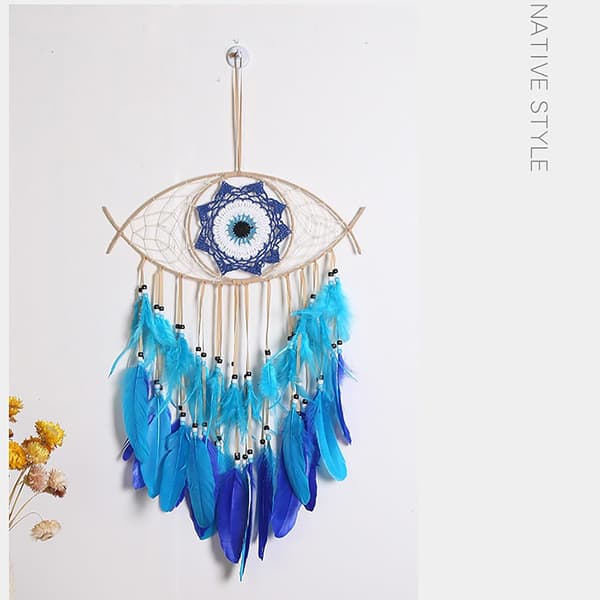1 pc Dream Catcher with Devil's Eye, Bohemian Style Tapestry, Handmade