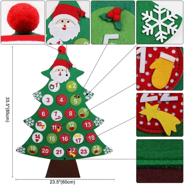 Filtadventskalender för Julgran - Nedräkning till Jul