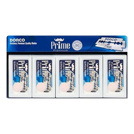 Dorco STP301 Prime Platinum Double Edge Barberblade 100-pak Premium Rustfrit Stål for en Glat og Præcis Barbering