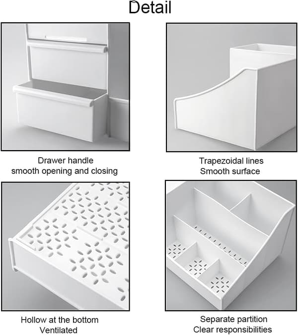 Desktop Organizer for Makeup, Drawers, Cosmetic Storage Chest Office