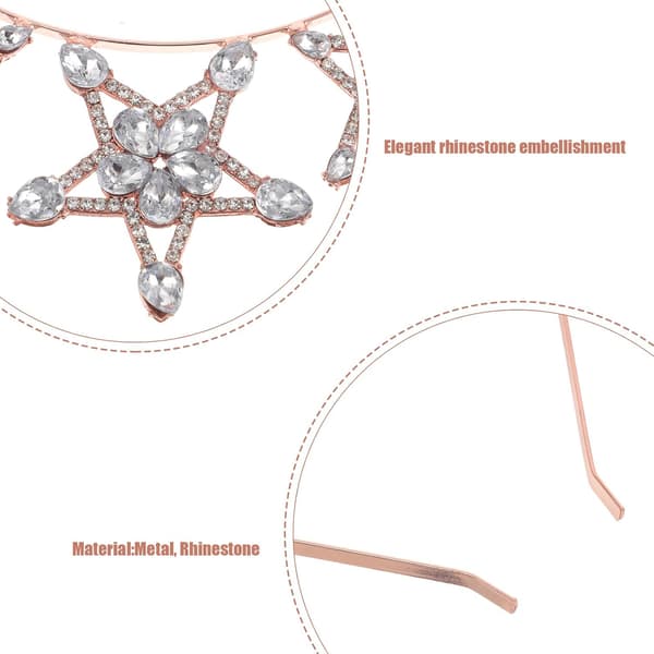 2 stk Krystall Rhinestone Stjerne Tiara Pannebånd for Kvinner Brude Bursdagsfest Hårtilbehør Sølv og Rosegull Hodeplagg Sett