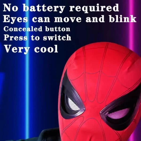 Spider-Man 1:1 Remote Control Elastic Mask with Moving Eyes for Cosplay