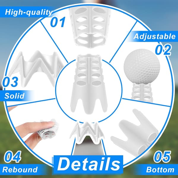 30 stk. golfsimulatortees for hjemmebruk, hvit Orange