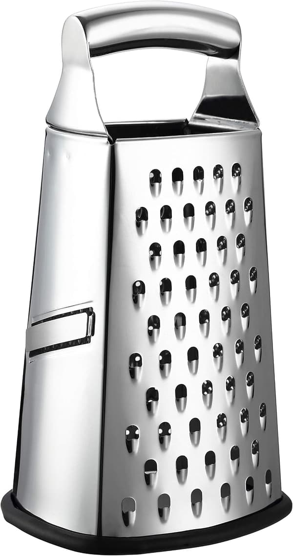 Boksjern, rustfritt stål med 4 sider, best for parmesanost, grønnsaker, ingefær