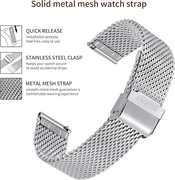 Mesh urrem Quick Release urrem Milanese rustfrit stål