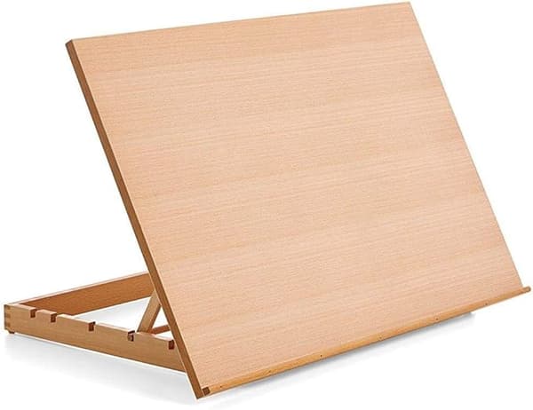 A3 bordstaffeli, foldbart og justerbart, perfekt til tegning og oliemaleri, lavet af bøgetræ.
