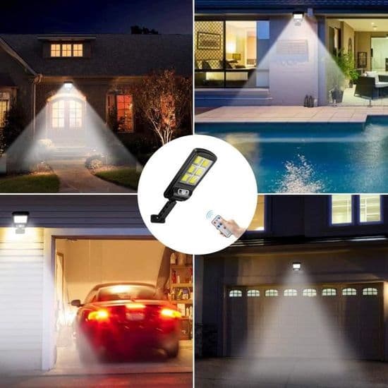 2-pack 800W Solcellslampor Trådlös Vattentät Fjärrkontroll