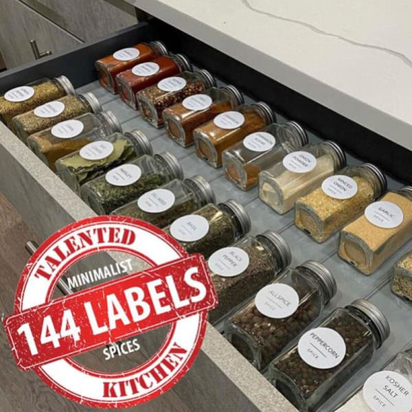 144 Spice Labels - Organize - White Stickers