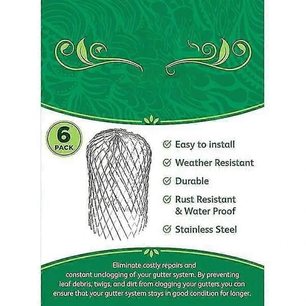 (Pow yeah!) 6-pack 3 inch Expandable Aluminum Gutter Strainers - Prevents Leaves and Blockages