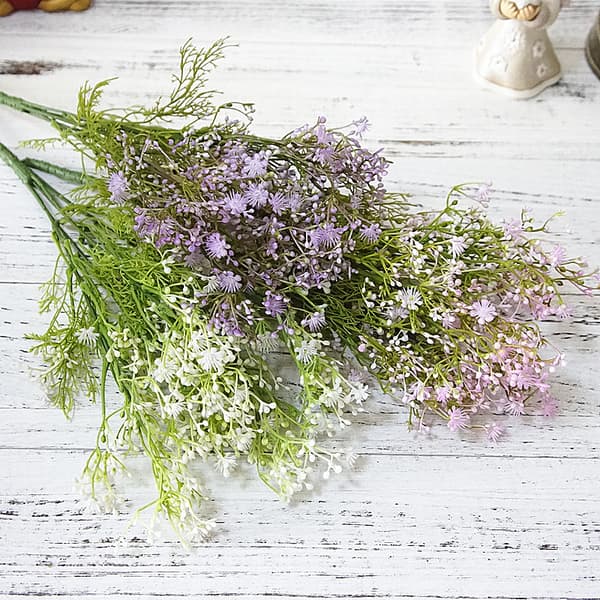 Artificial flower, purple small handle, 5-pointed star spike, ugly