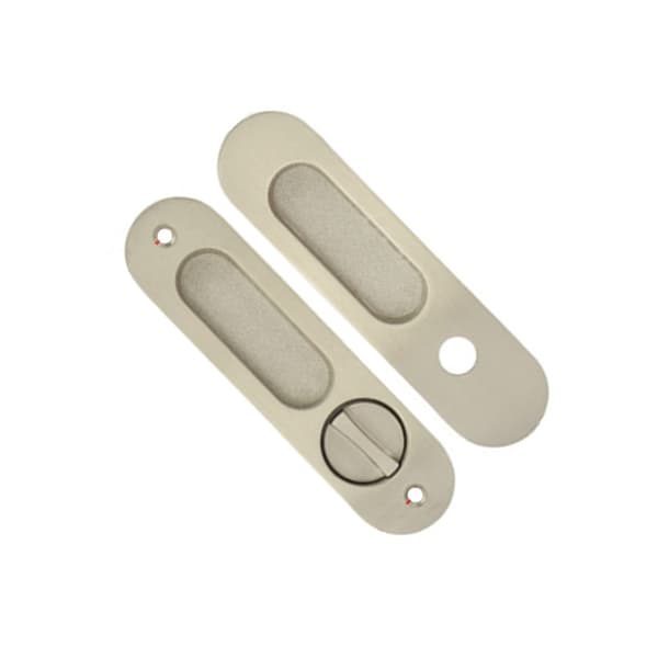 Flush Sliding Door Handle Set - Embedded Lock Body Handle for Interior Doors Silver Silver 120