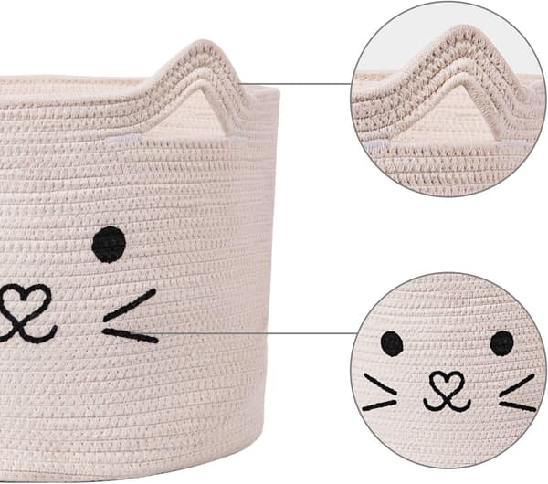 Cotton Rope Foldable Laundry Basket Toy Storage Basket Kids C