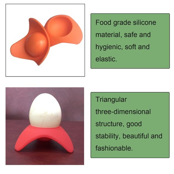 Egg Cup Serving Stand with Silicone Base. Hard-boiled or Soft-boiled Eggs. Quick Breakfast/Brunch. Easy to Clean.