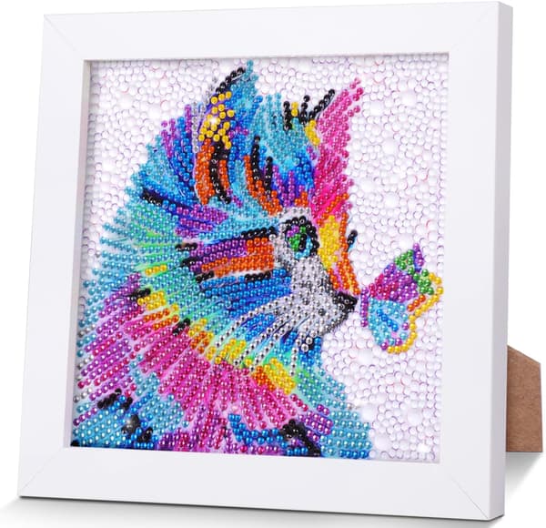 Diamantmaleri Børn Kat, 18 x 18 cm 5D DIY Diamantbroderi