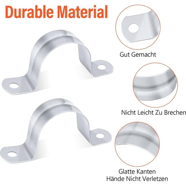 40 mm U-klemme 20 stykker rustfrit stål rørholder U-rør 304 rustfrit stål