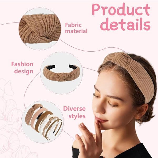 7-pack Håraccessoarer för Kvinnor - Eleganta Diadem och Pärlscrunchies