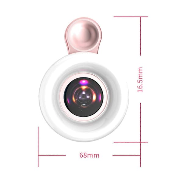 Universal mobiltelefonfyldningslys 15x makroobjektiv bred makro til Android Rosa Pink Pink
