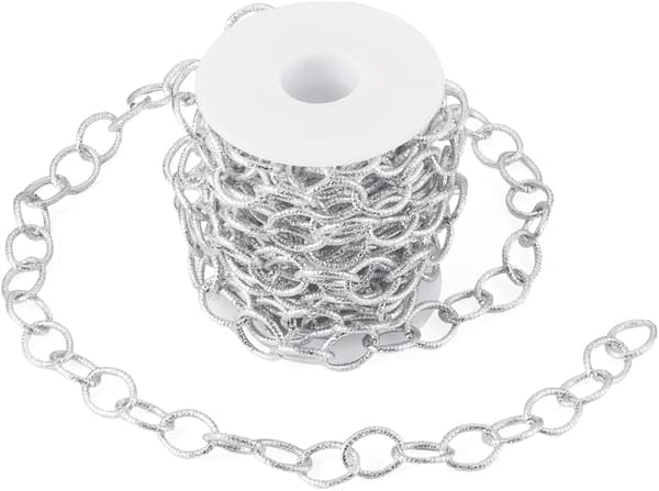 1 rulle 5m aluminium silverkabelkedja oledad halsband Silver