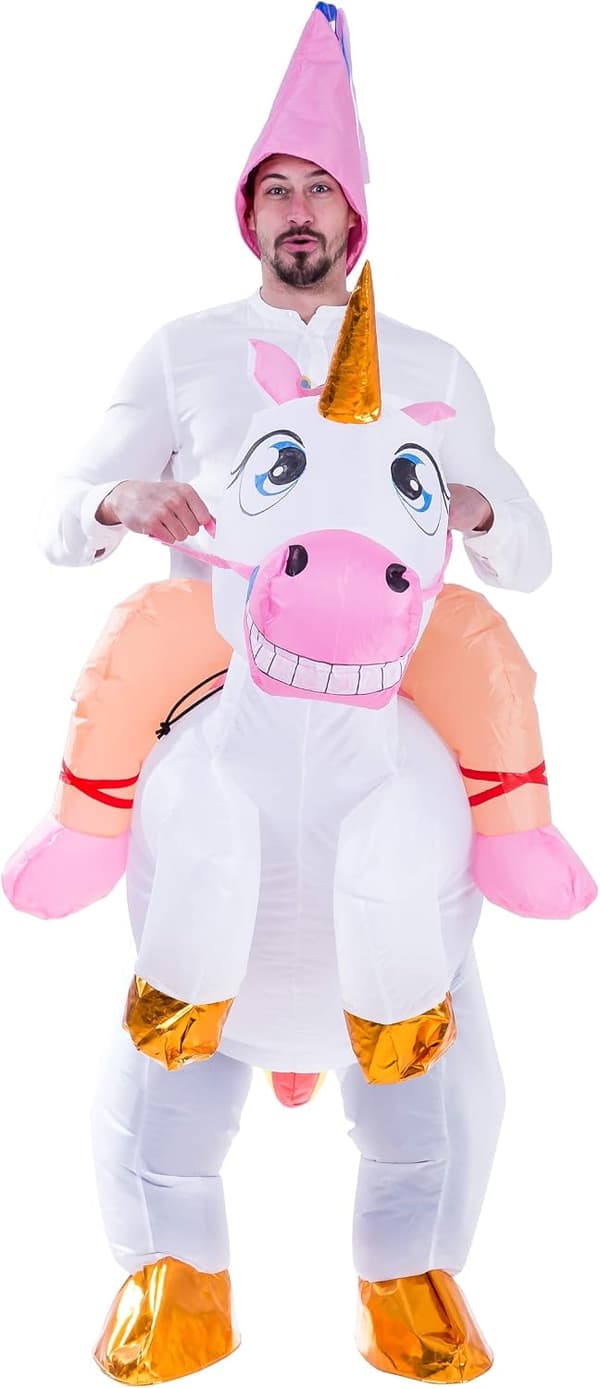 Inflatable Unicorn Costume for Adults - Deluxe Halloween Outfit [JUN] White Vitt